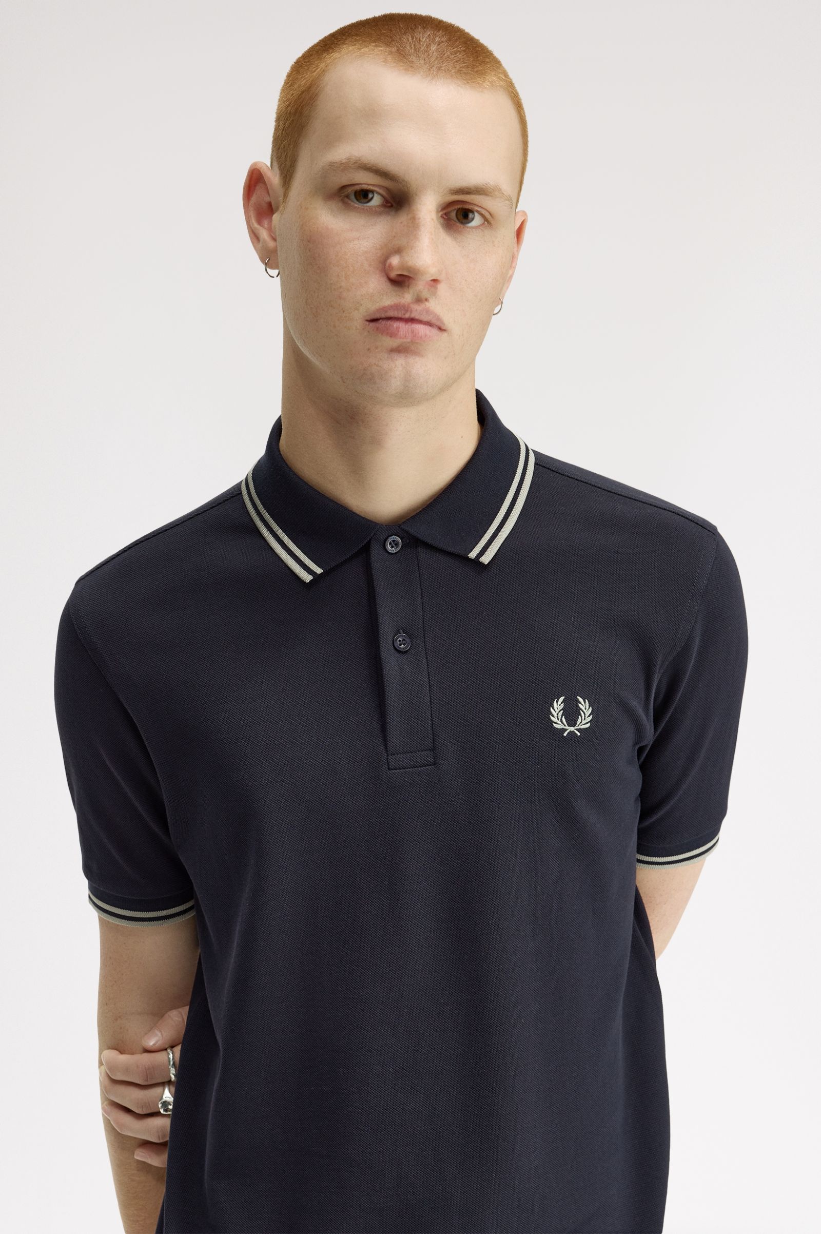 TWIN TIPPED POLO, NAVY/SEAGRASS