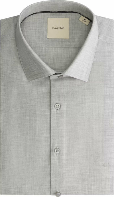 FLANNEL SOLID SLIM SHIRT, MOON MIST