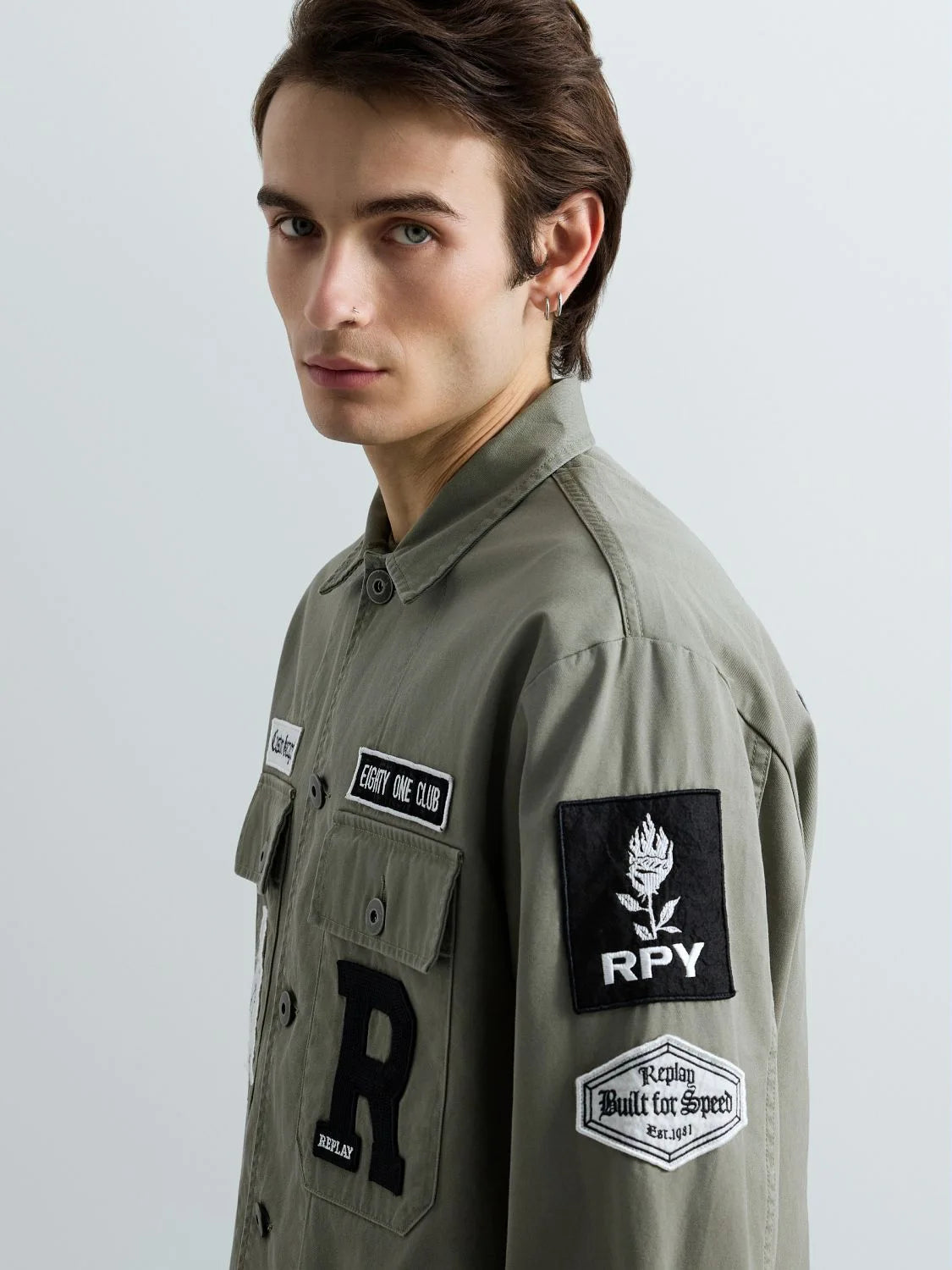 OVERSHIRT W/PATCH, LIGHT MILITARY