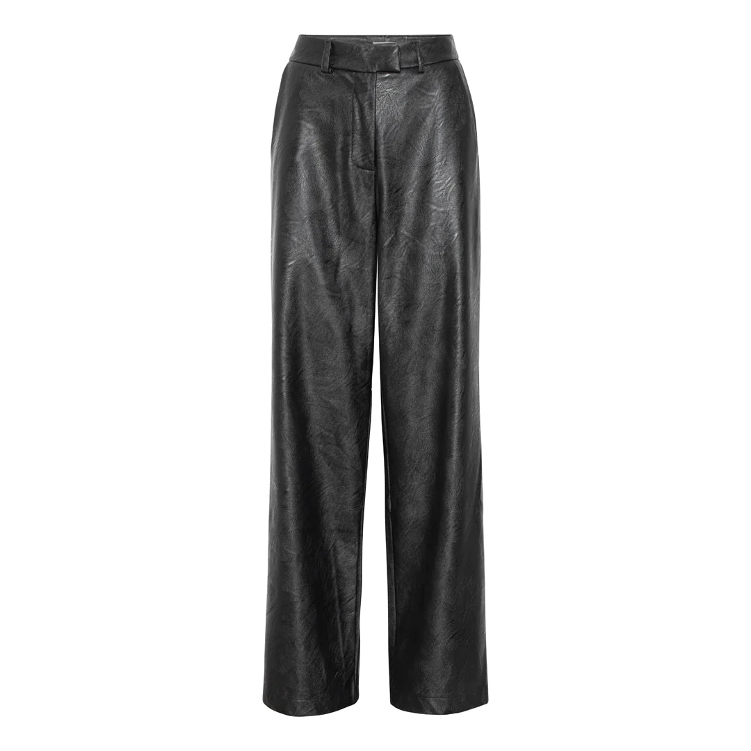 Aia Vegan Leather Pant, Black