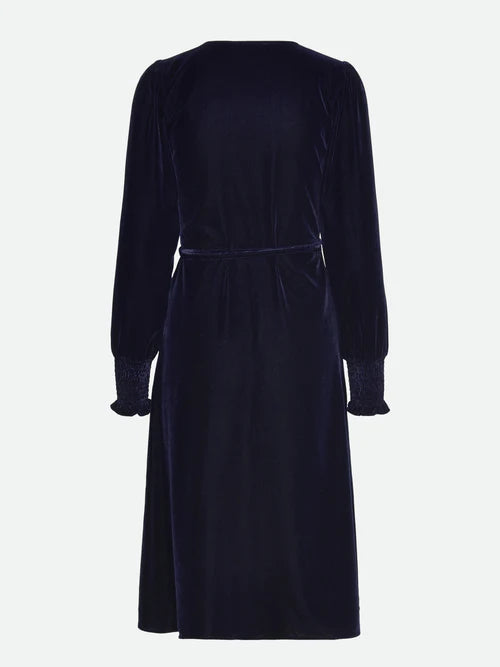 Aomi Wrap Dress, Navy
