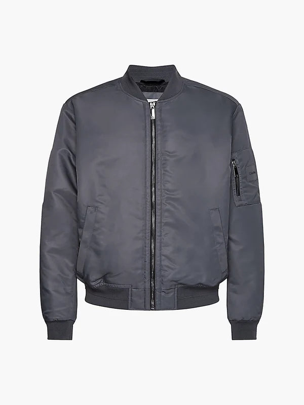SATEEN HERO BOMBER JACKET, STEEL BLUE