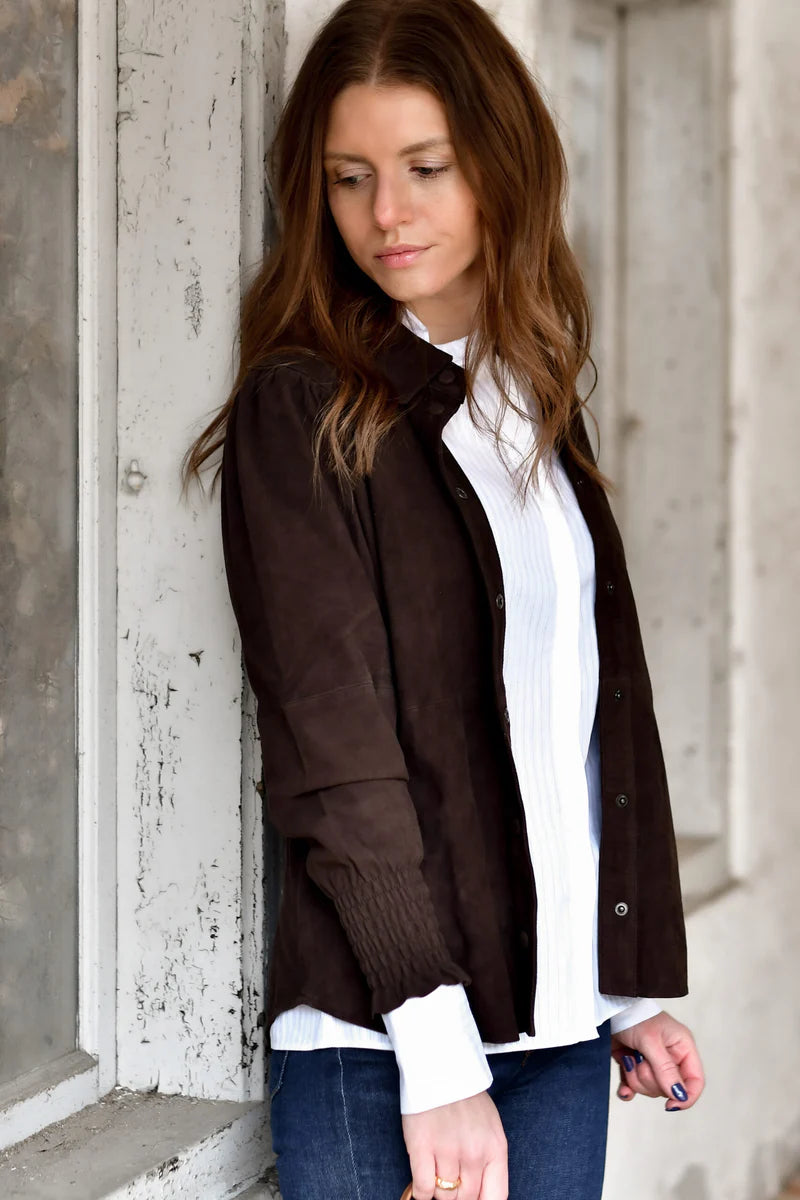 BLOUSEN SHIRT, COFFEE