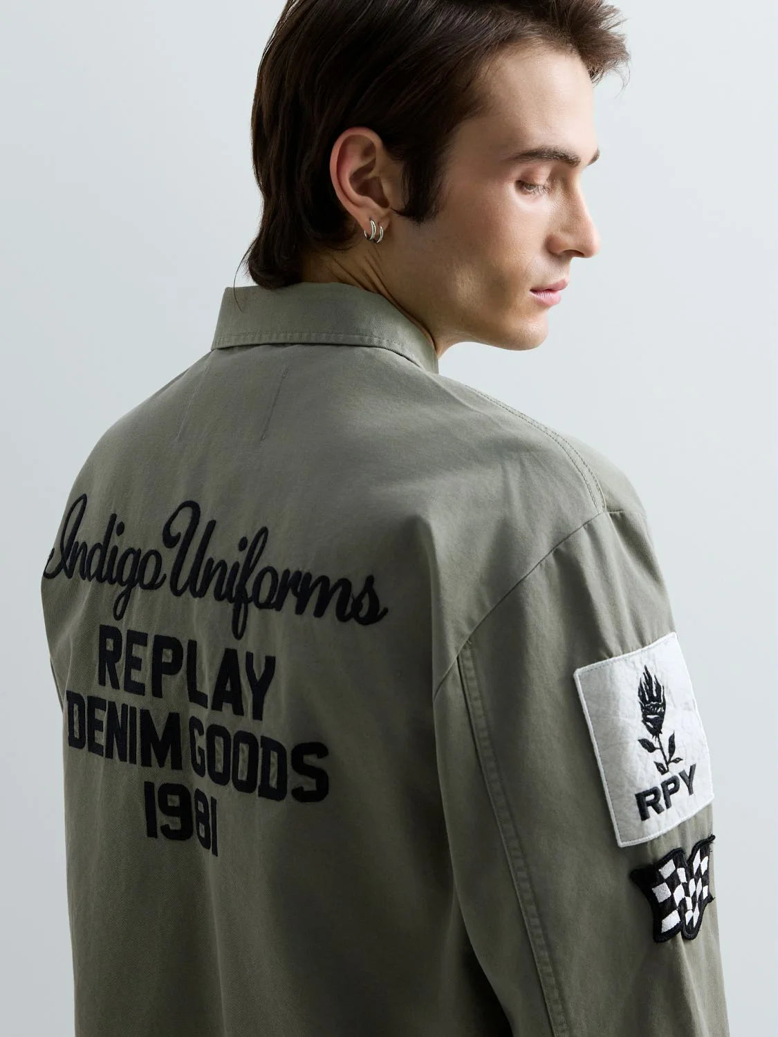OVERSHIRT W/PATCH, LIGHT MILITARY
