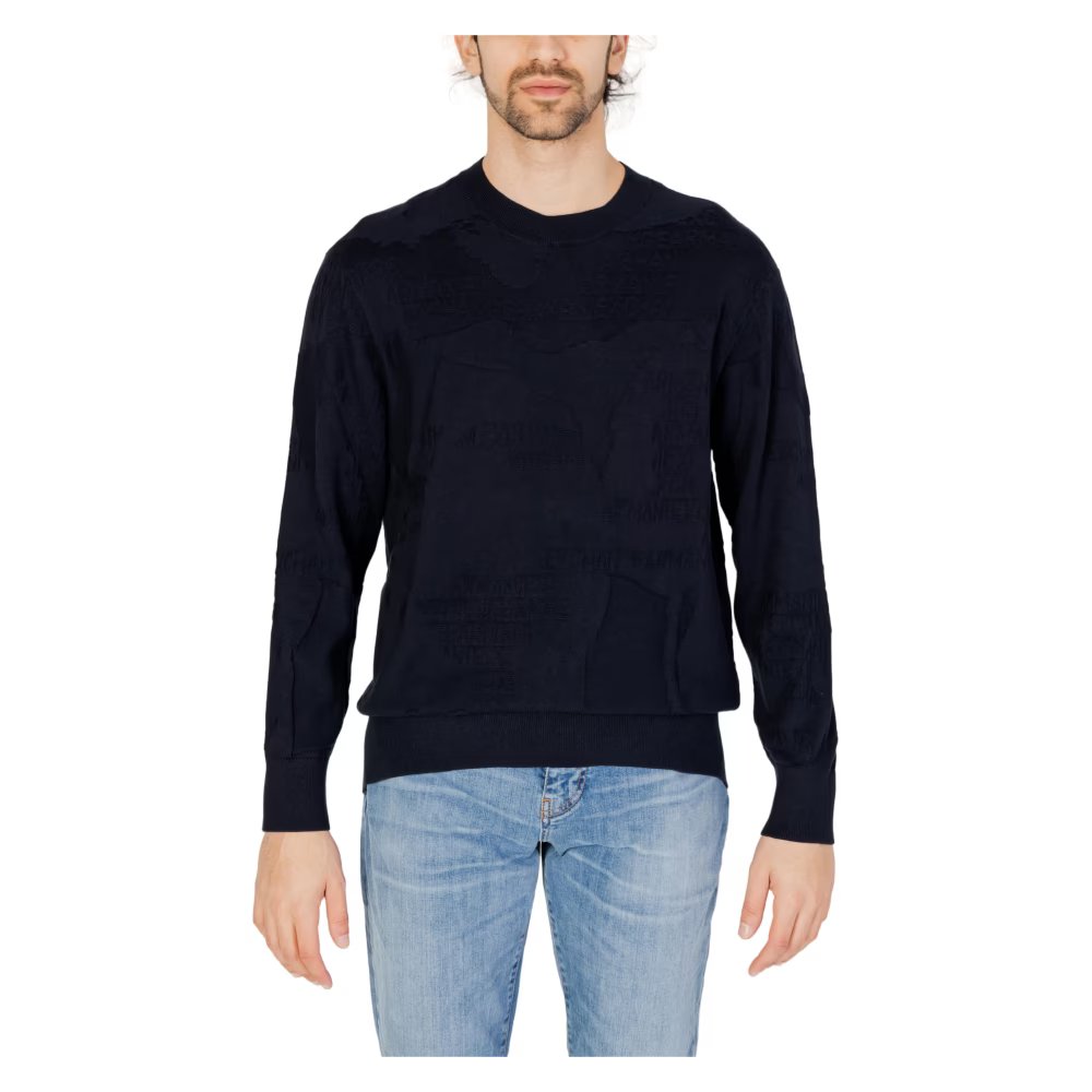 Man Knitted Pullover, Deep Navy AO Camo