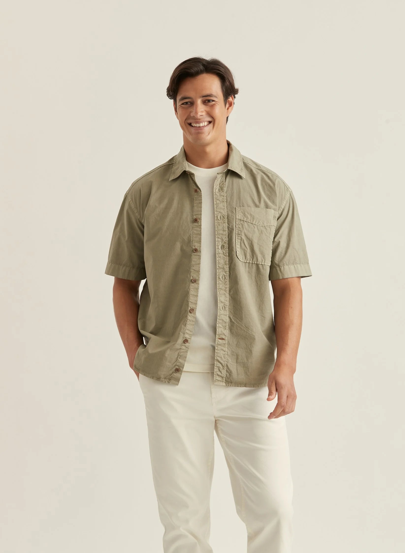 Jeremyn SS shirt, olive