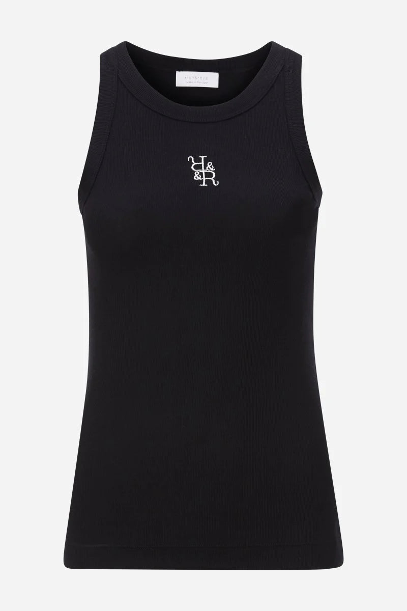 Organic Rib Top Branded, Black