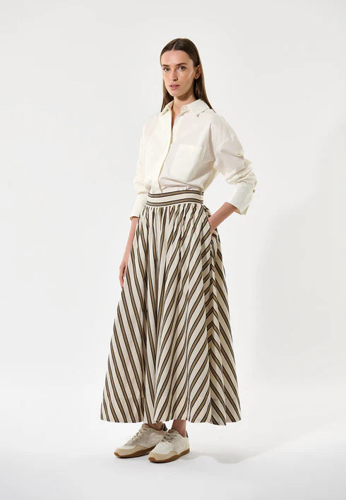 EDDA SKIRT, CREAM STRIPE