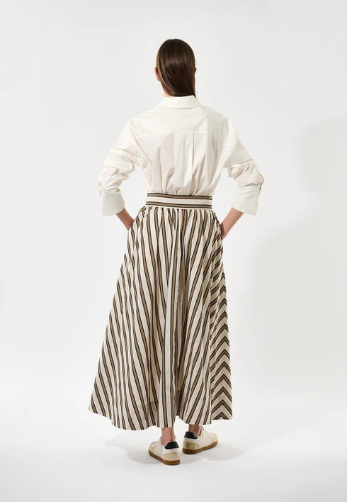 EDDA SKIRT, CREAM STRIPE