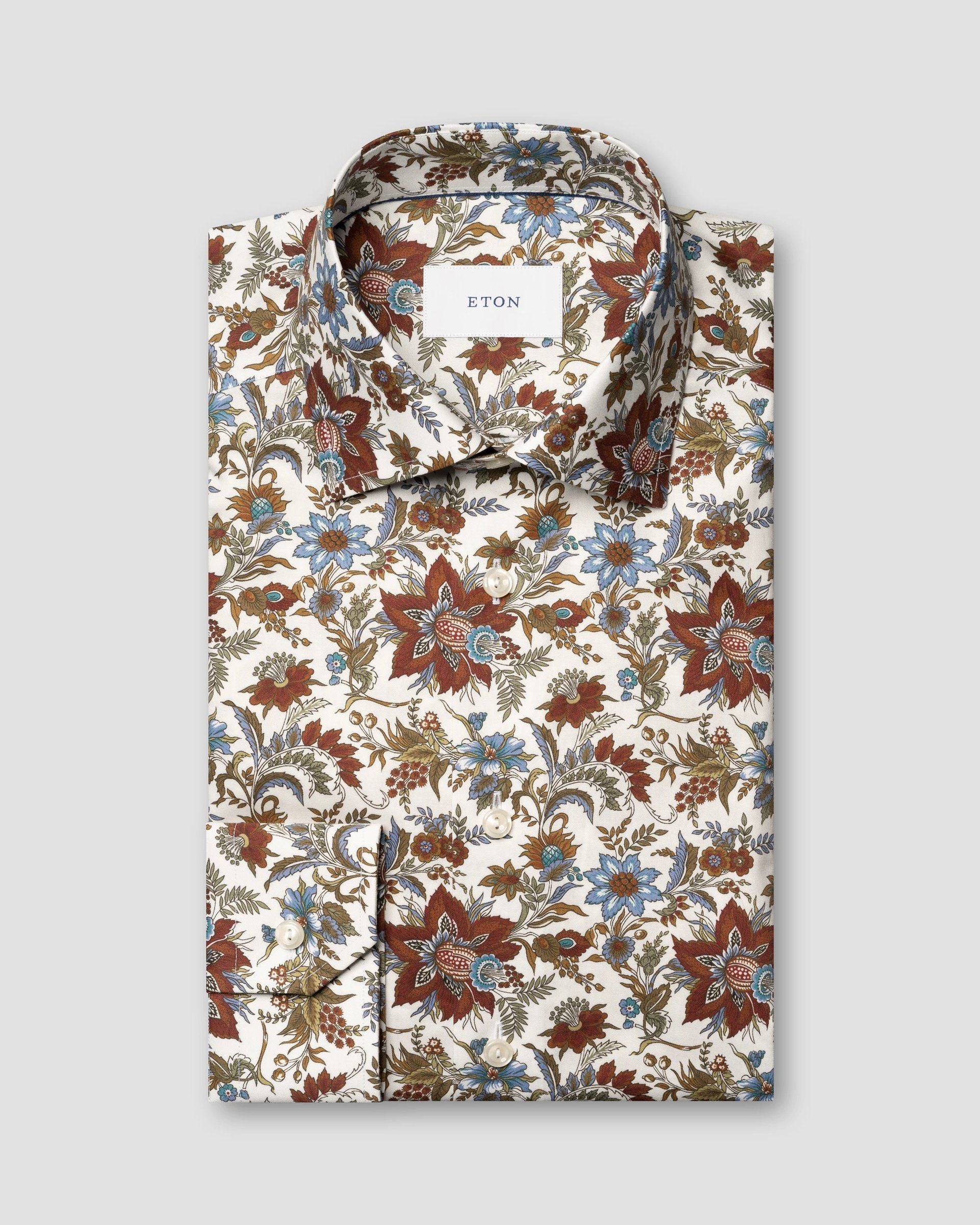 Floral Print Signature Twill, Slim, Red