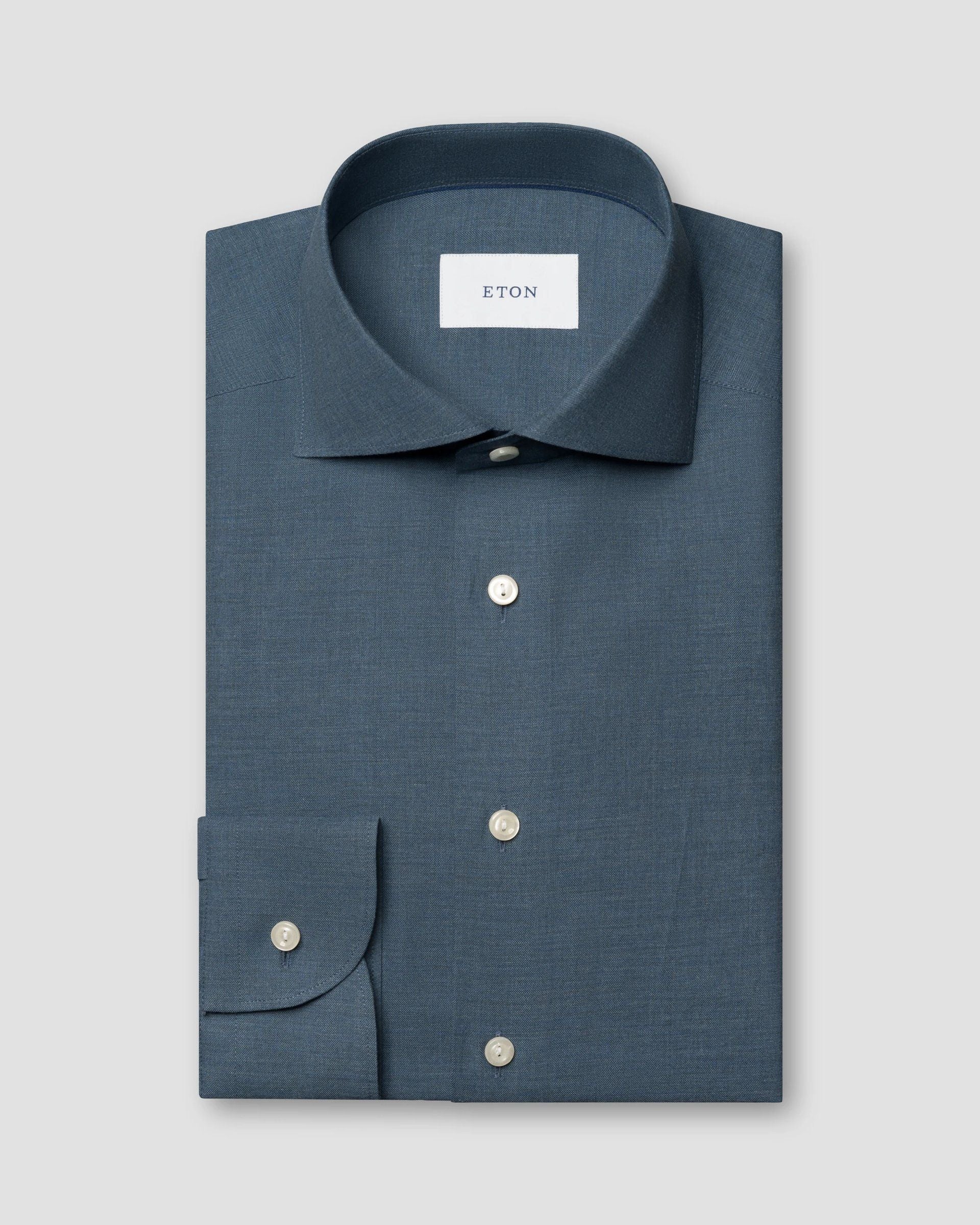 Solid Signature Flannel Shirt, Contemp, Dark Blue