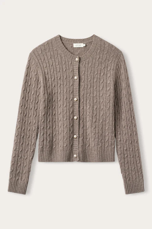 ODESSA CARDIGAN, BROWNSTONE