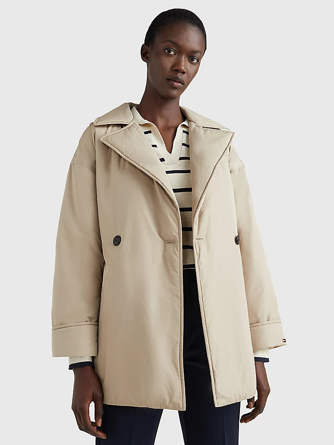 Clean padded peacoat, beige