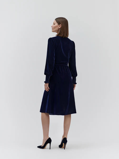 Aomi Wrap Dress, Navy
