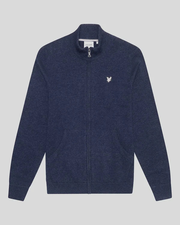CASHMERE BLEND ZIP THROUGH JUMPER, MIDNIGHT NAVY