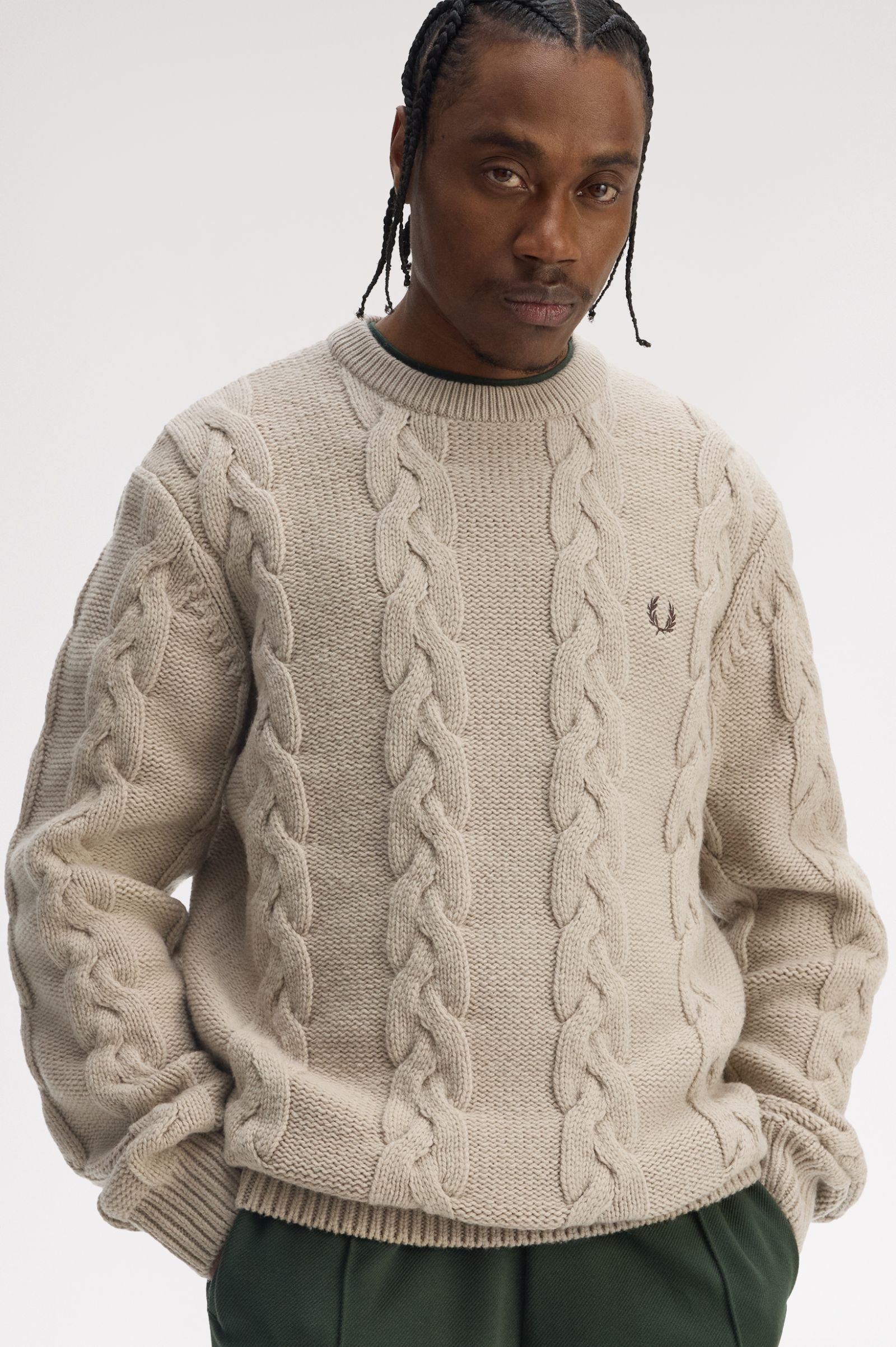 CHUNKY CABLE KNIT JUMPER, WARM OAT