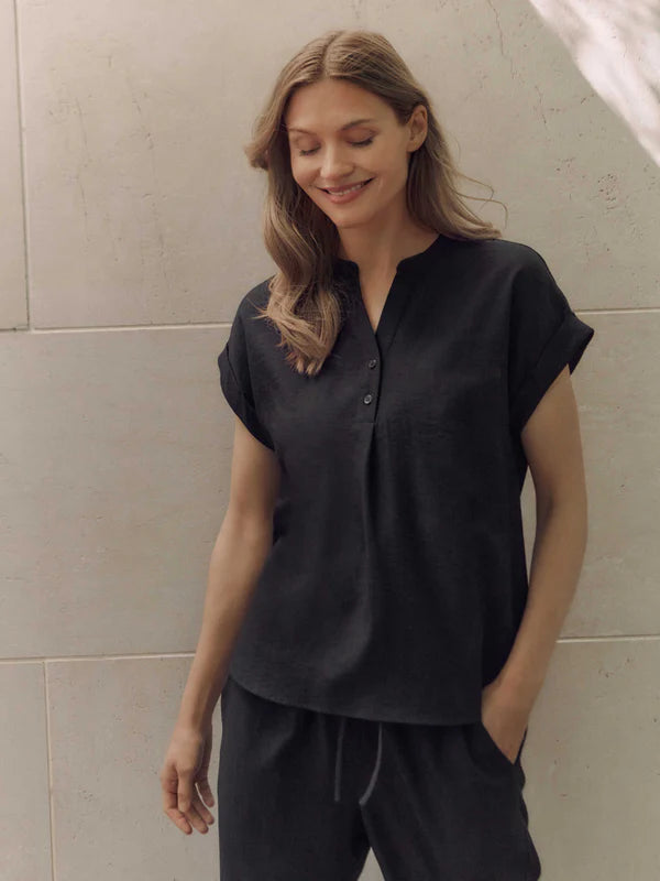TALIA SL BLOUSE, BLACK