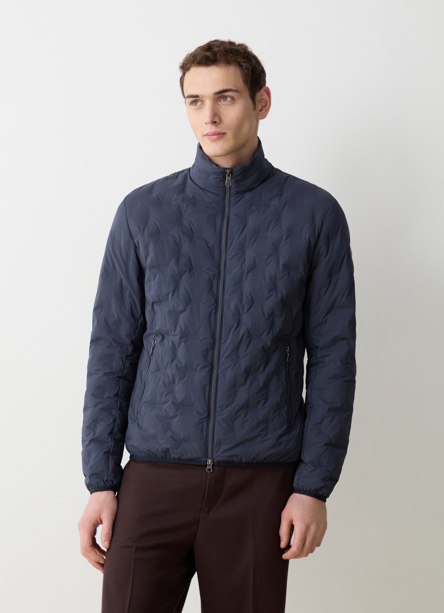 Quilted Jacket w/ Padded Collar, Navy