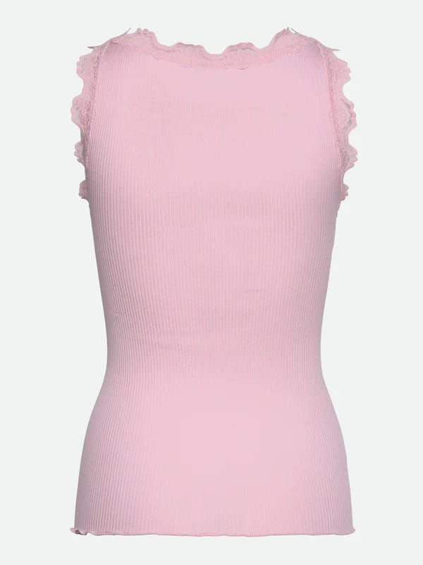 RWBabette Silk SL Uneck Long Lace Top, Pink-a-boo