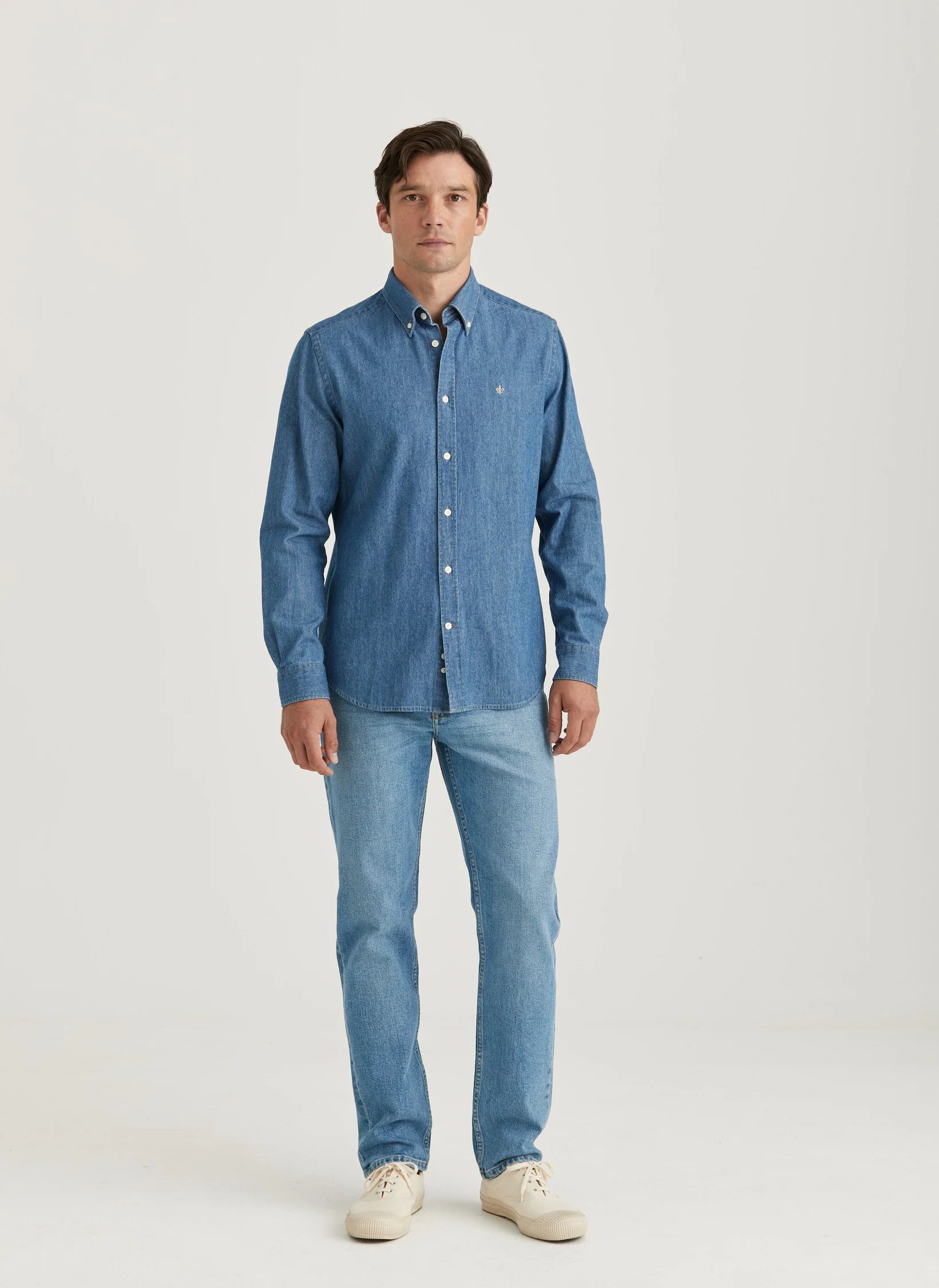 Morris Denim Shirt, Classic Fit, Old Blue