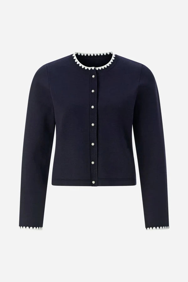 SHORT CARDIGAN W/BUTTONS, MIDNIGHT BLUE