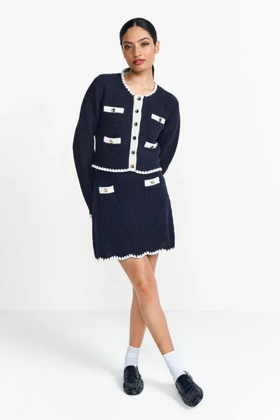 KNIT JACKET, MIDNIGHT BLUE