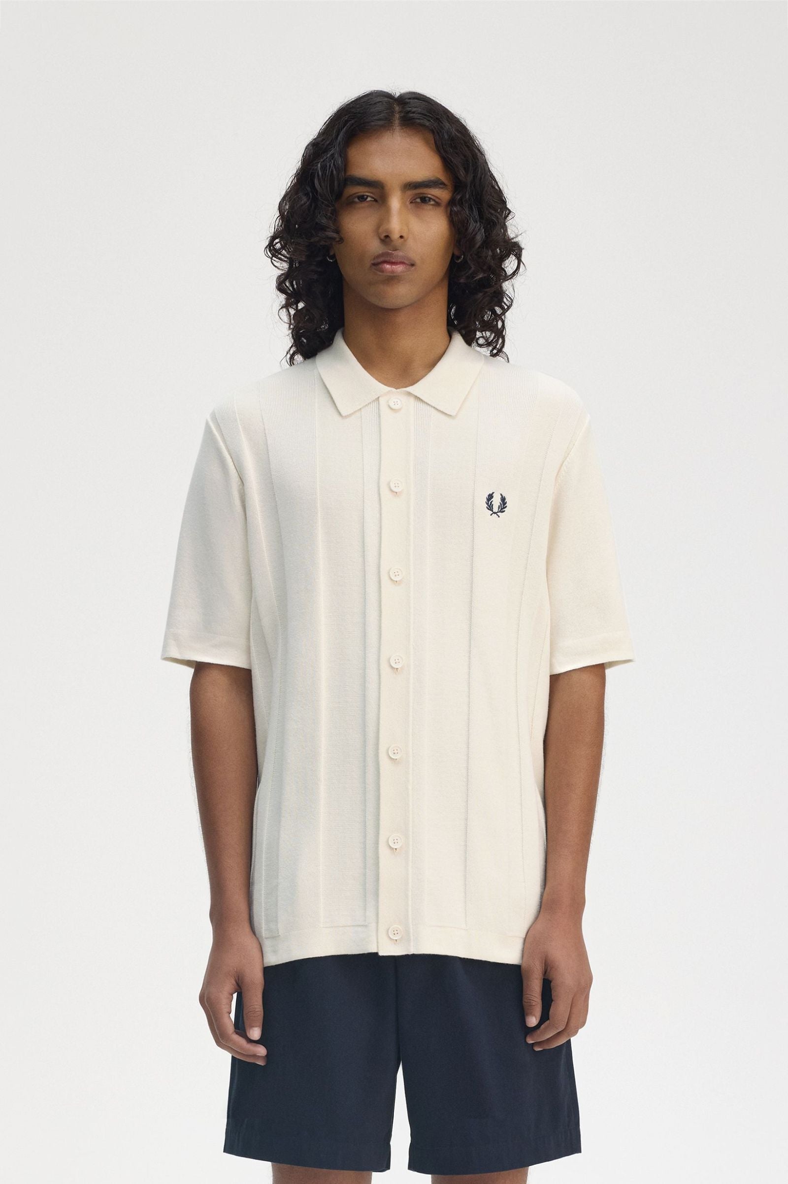 Button SS Shirt, Ecru