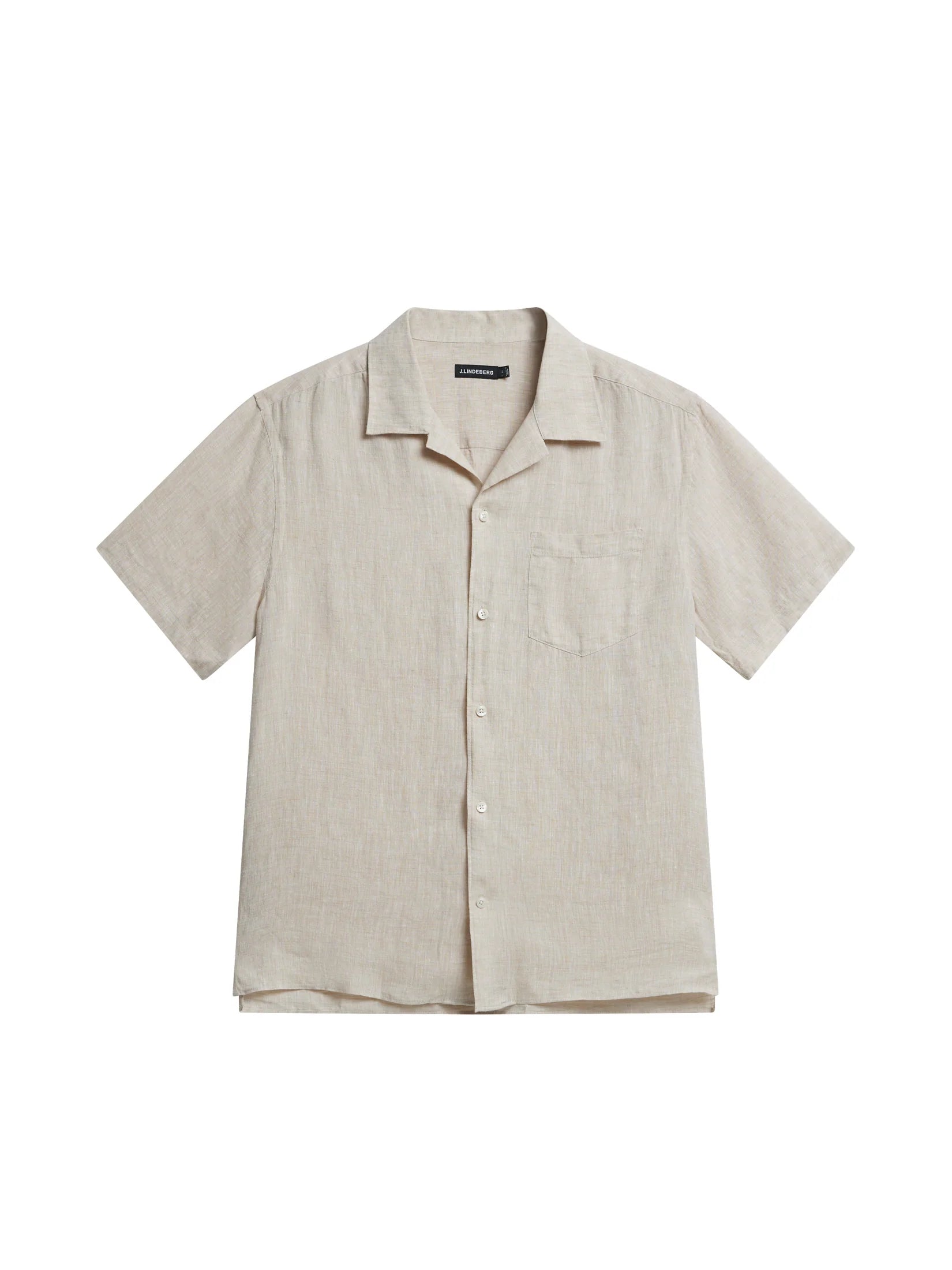 Elio Linen Melange Shirt, Safari Beige