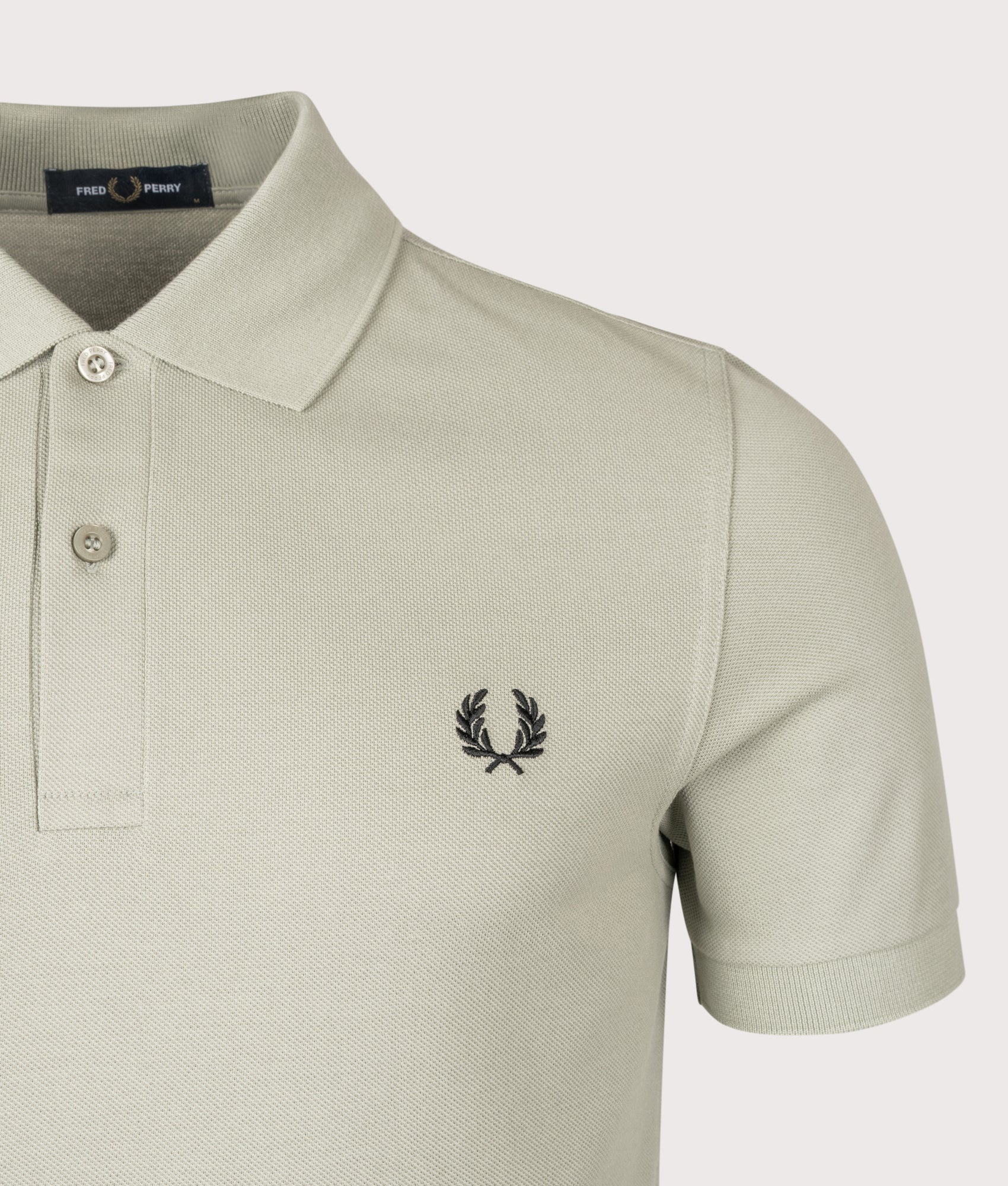 PLAIN FRED PERRY POLO, SEAGRASS/BLACK