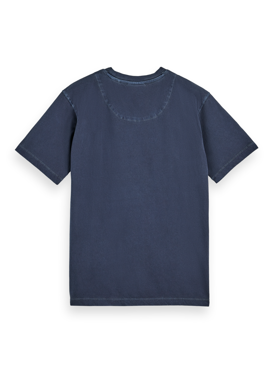 Garment-dyed logo crewneck T-shirt, blue