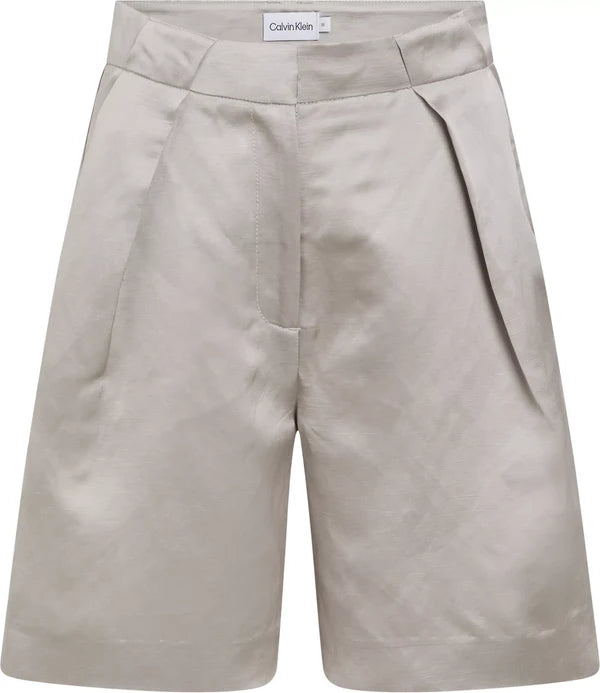 VISCOSE LINEN SHORTS, SAND PEBBLE