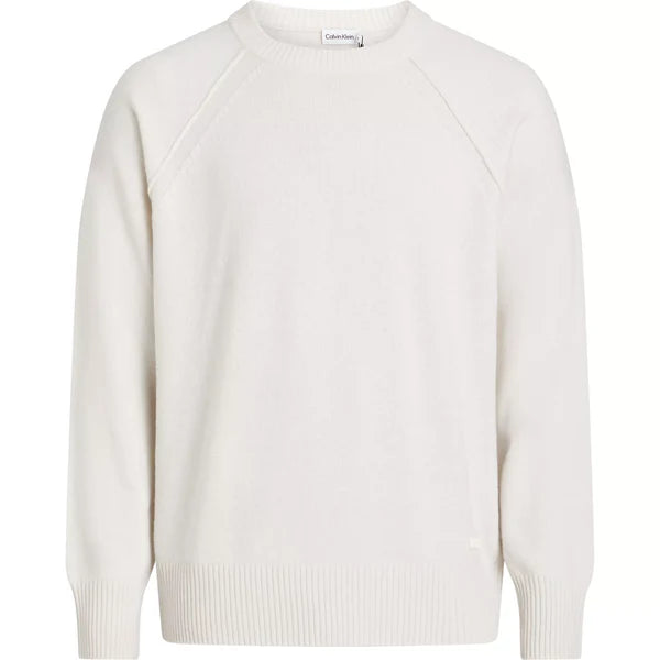 RECYCLED WOOL COMFORT SWEATER, EGRET