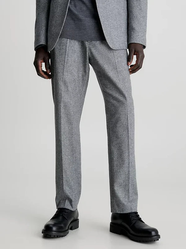 TWO TONE FLANNEL TROUSERS, GREY FOG
