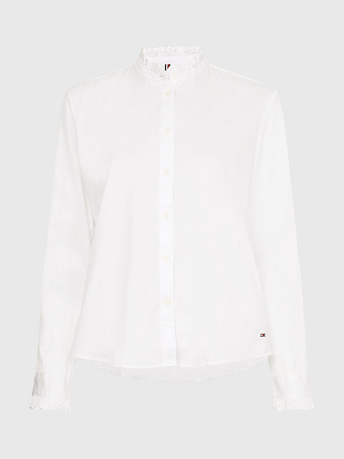 CO 2-tone frill shirt, ecru