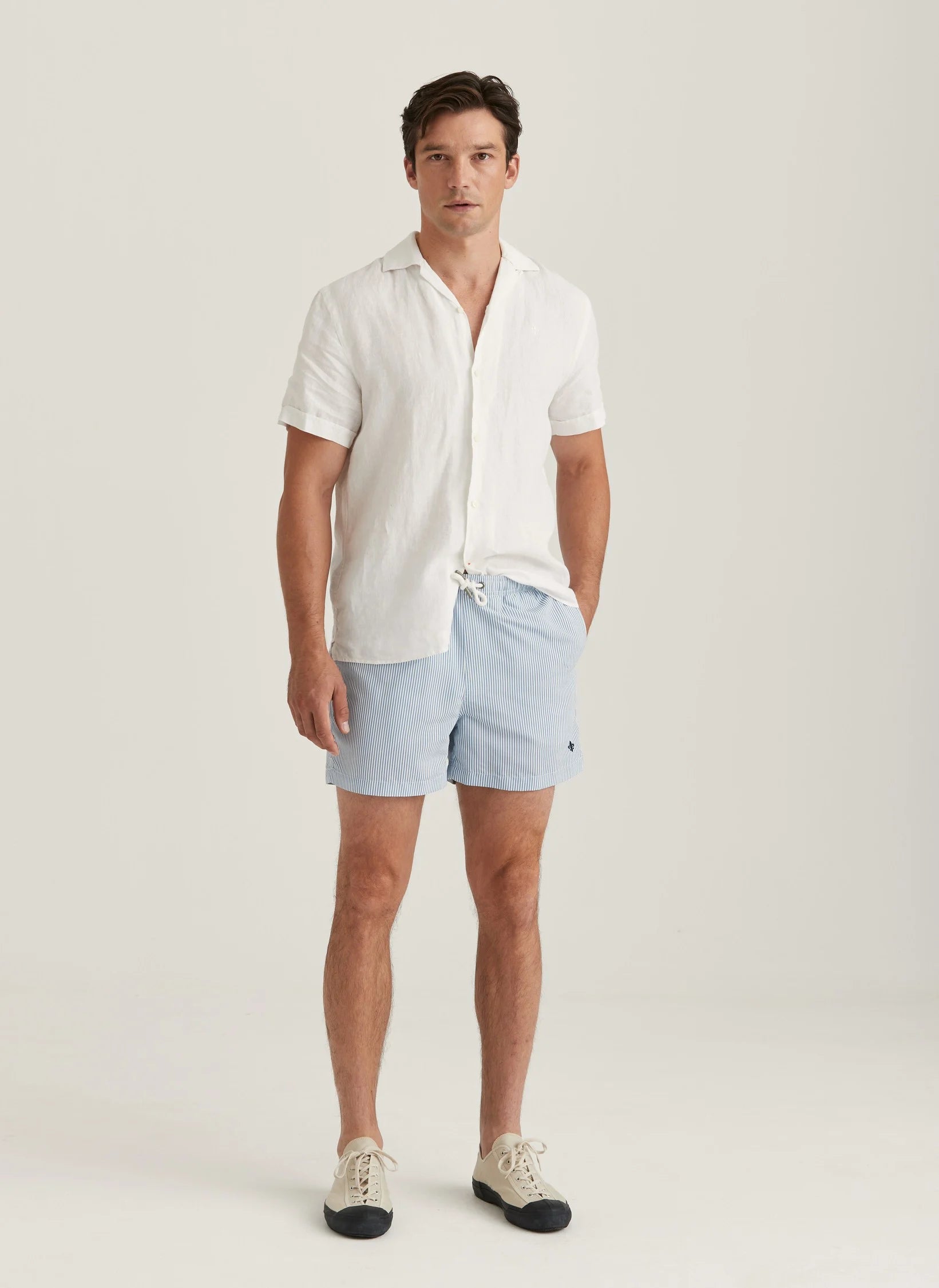 Morris Stripe Bathing Trunks, Blue