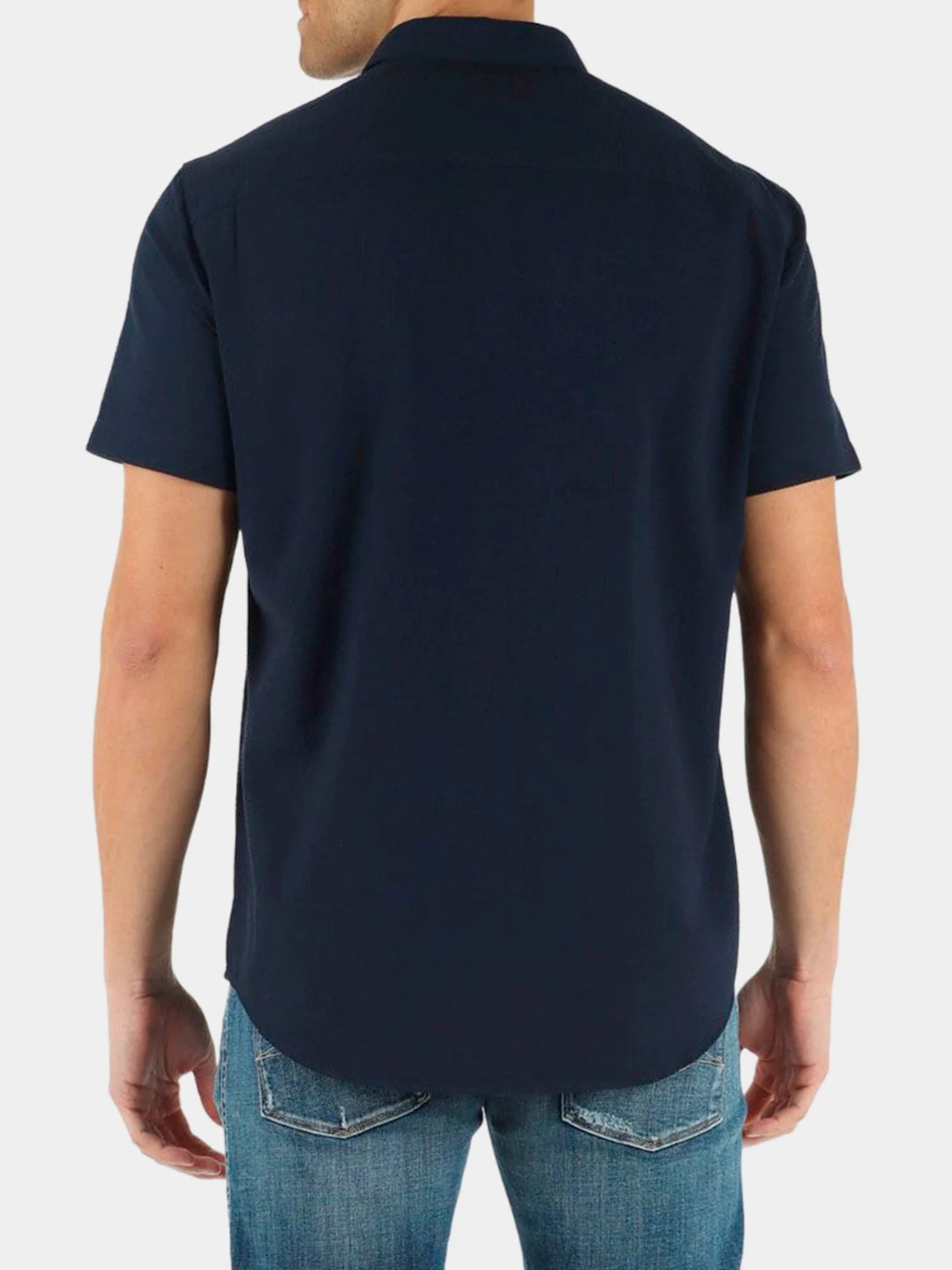 Man Woven Shirt, Navy Blazer