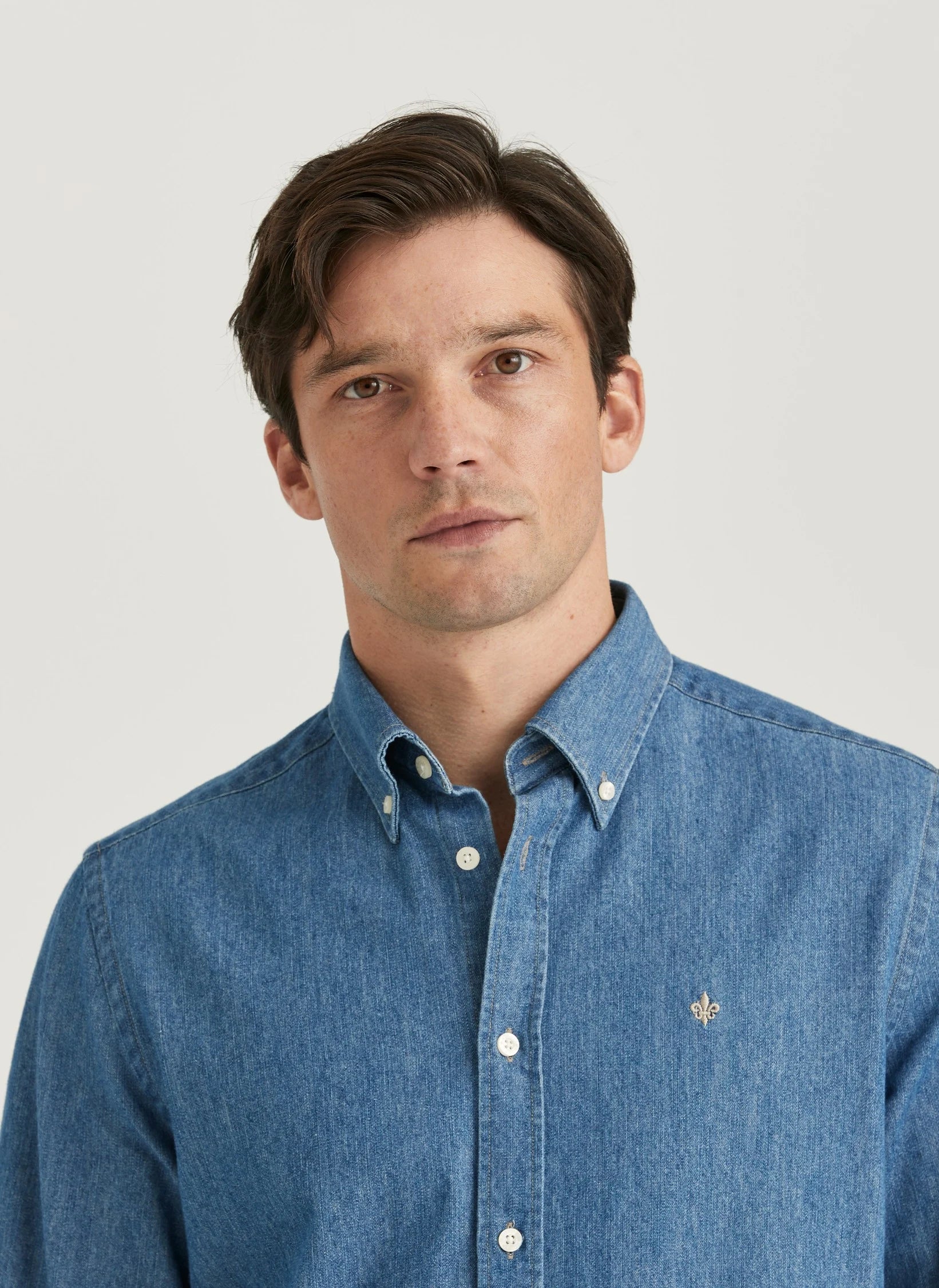 Morris Denim Shirt, Classic Fit, Old Blue