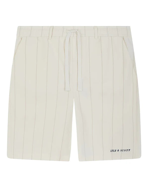 PINSTRIPE SHORTS, CHALK