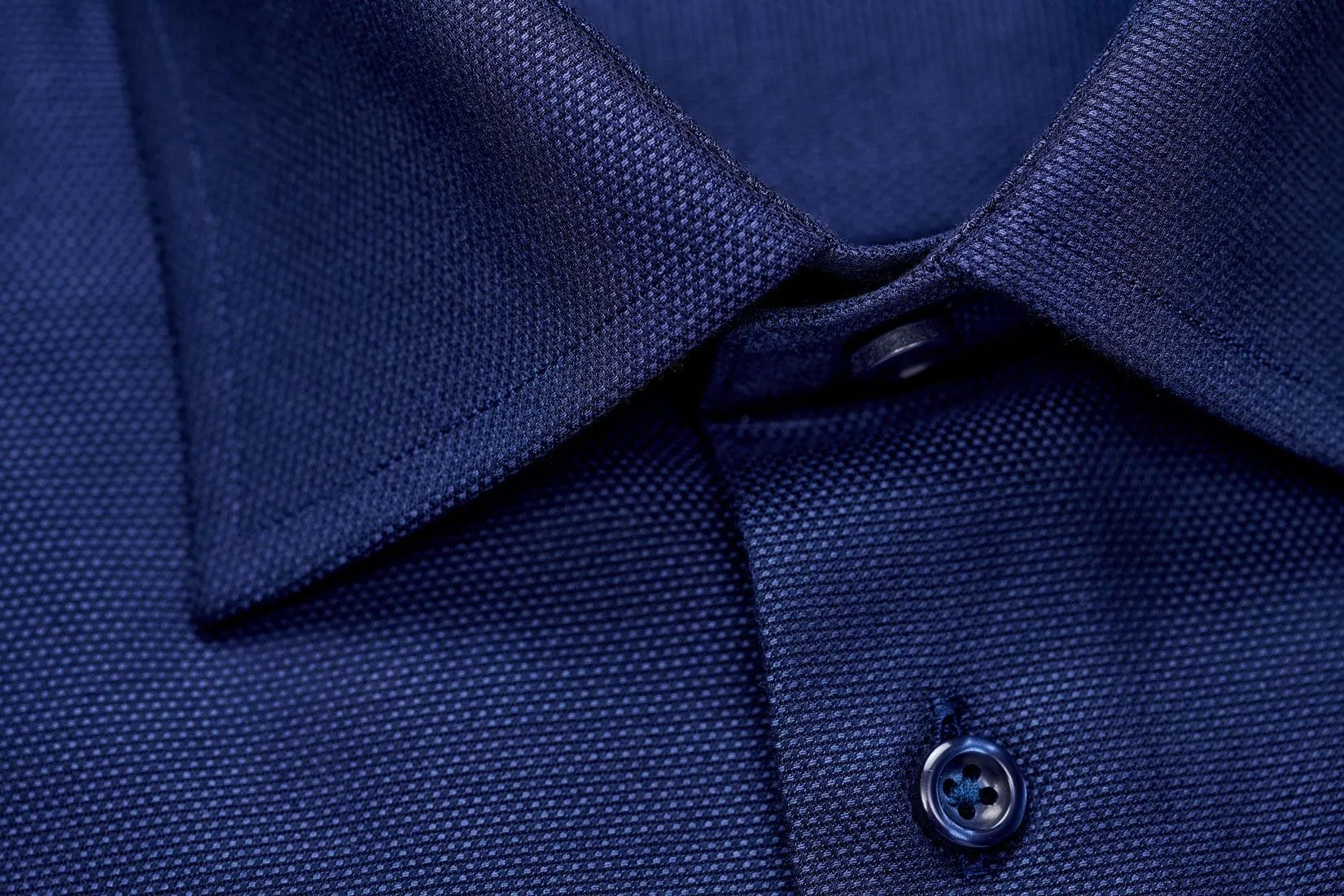 Den navyfarvede skjorte med struktur, Slim