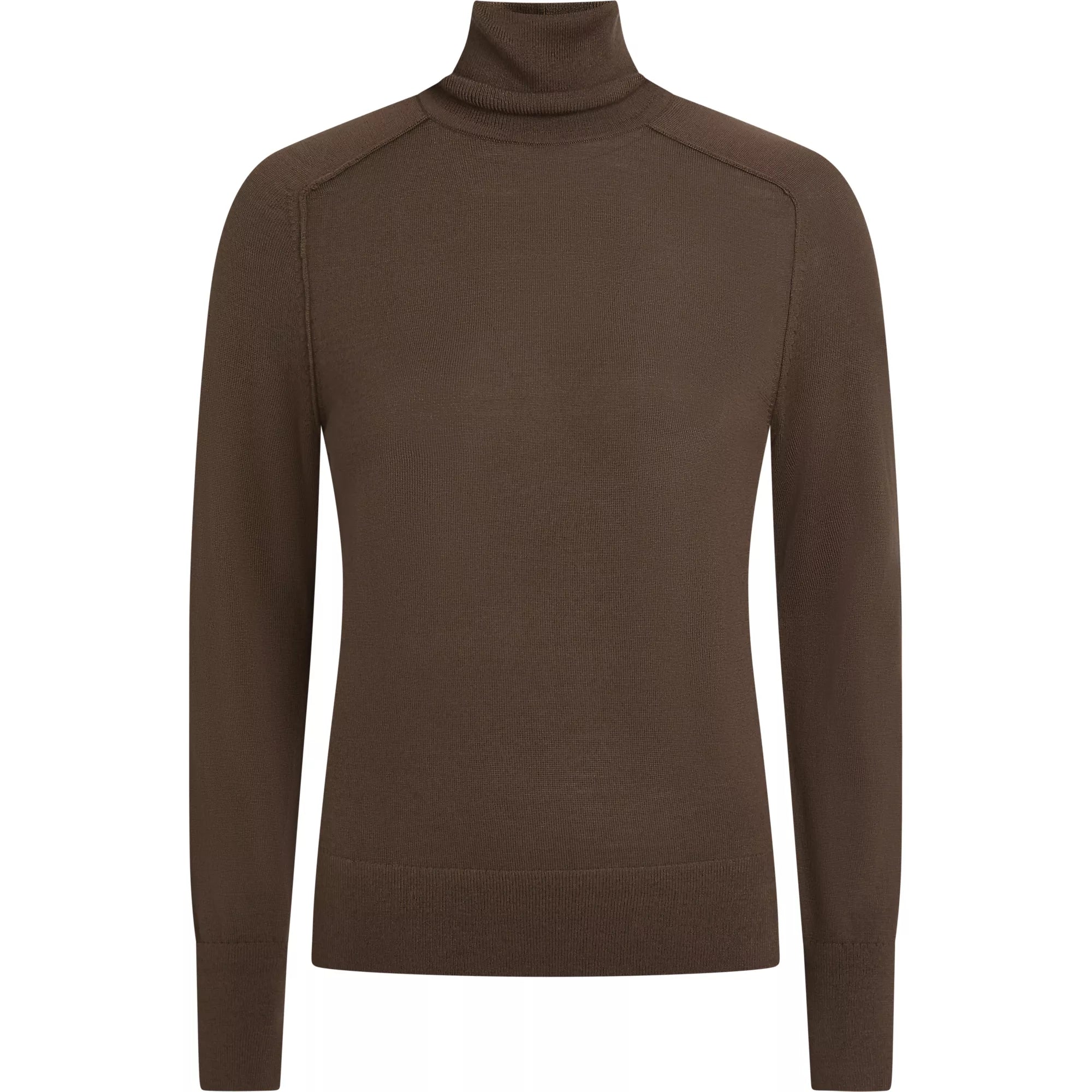 Extra Fine Wool Roll-NK Sweater (brown)