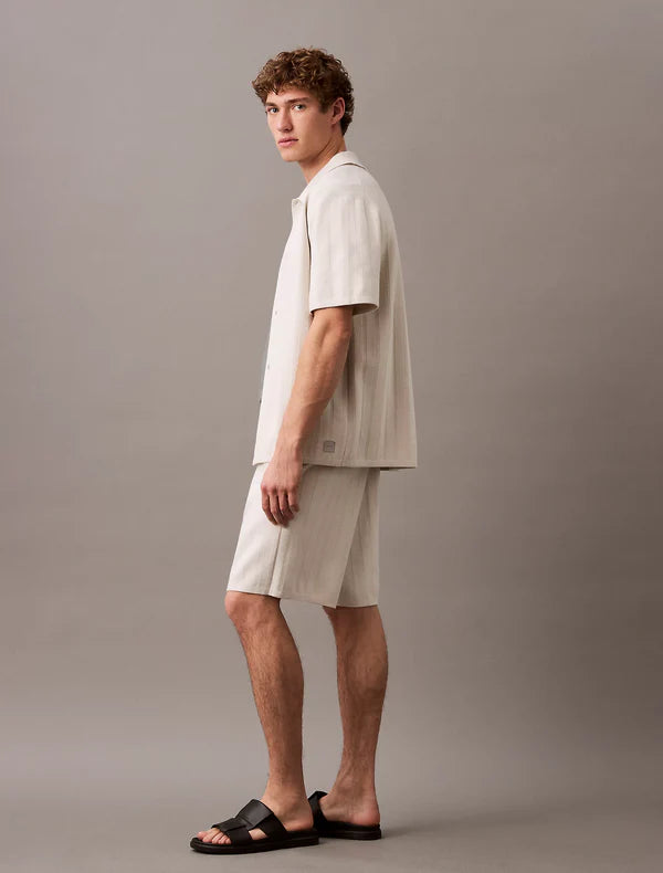 JACQUARD MESH PULL ON SWT SHORTS, SILVER BIRCH