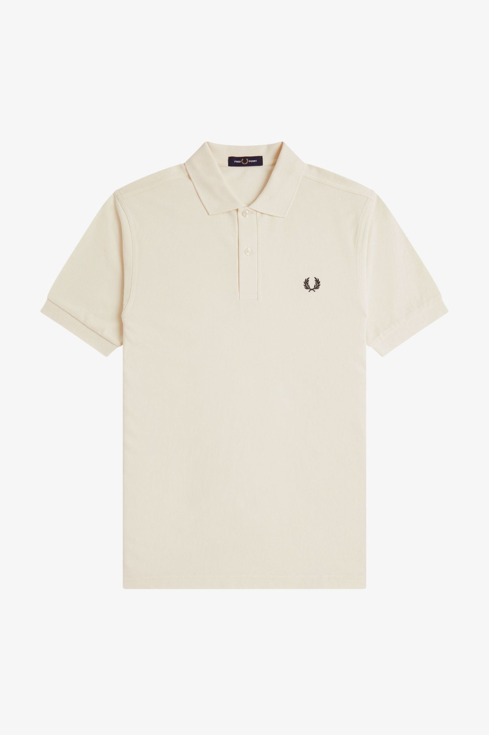 PLAIN FRED PERRY POLO, ECRU/GRASSROOTS