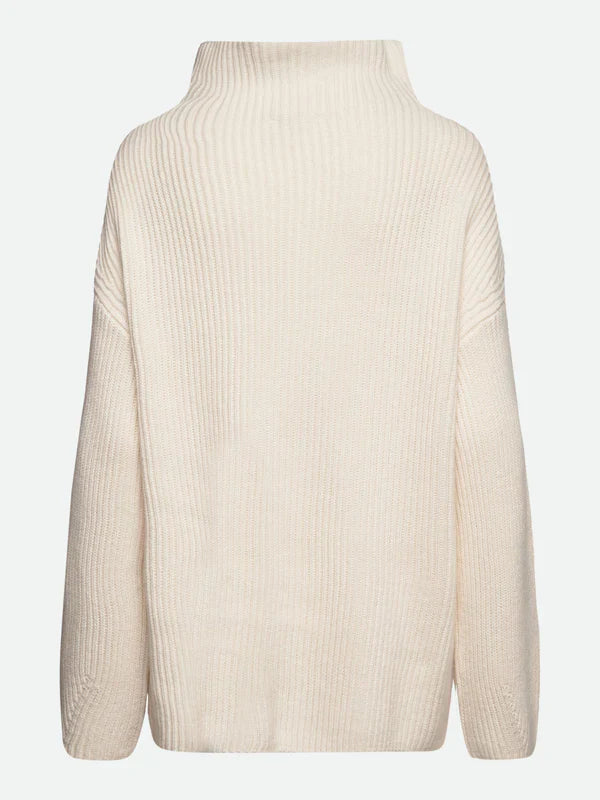 FISHERMAN ZIPPER PULLOVER, IVORY