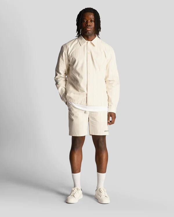 PINSTRIPE SHORTS, CHALK