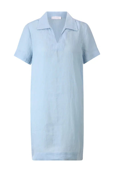 LINEN MINI DRESS, SKYWAY BLUE