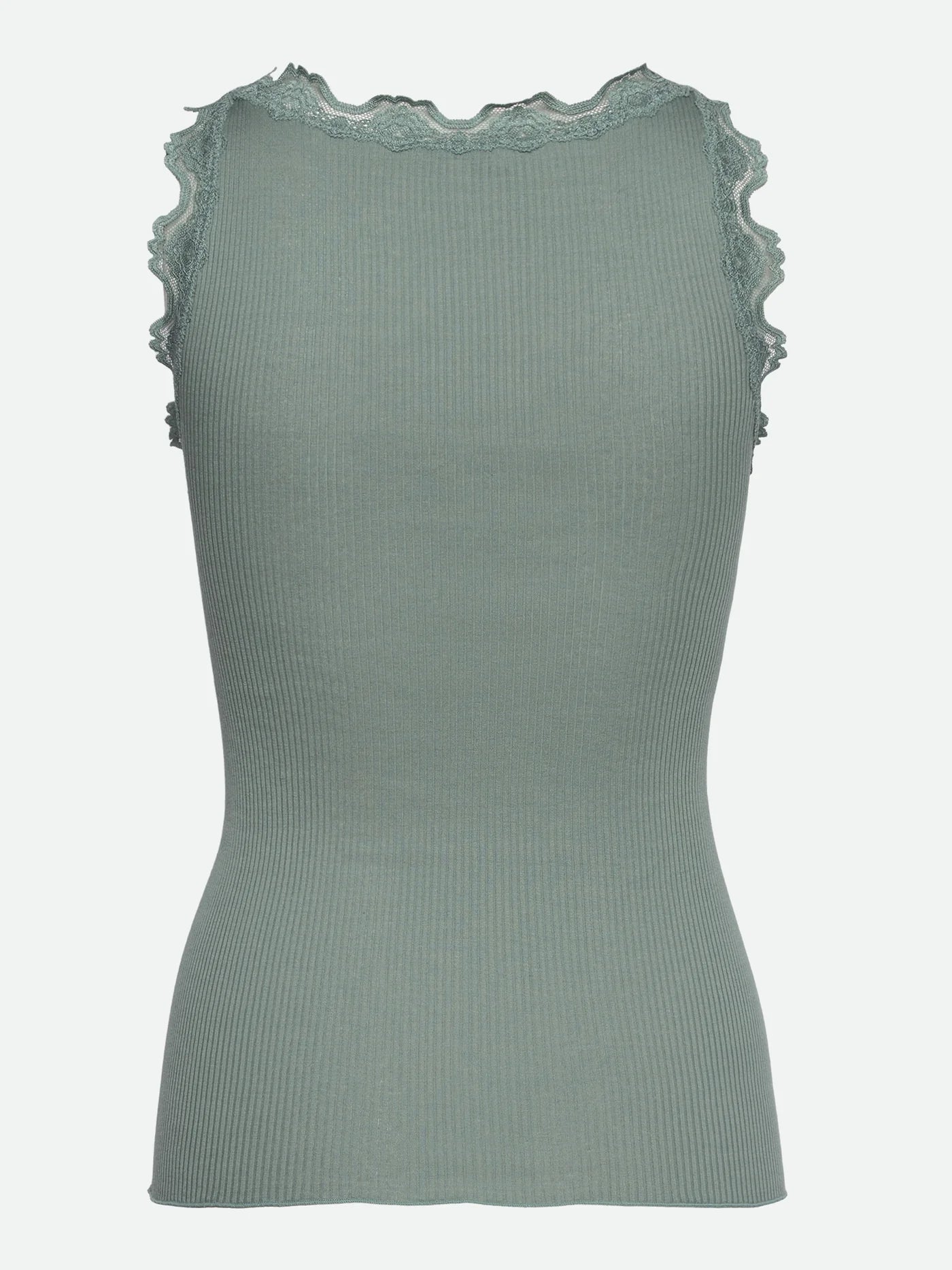 RWBabette Silk SL U-neck Long Lace Top, Chinois Green