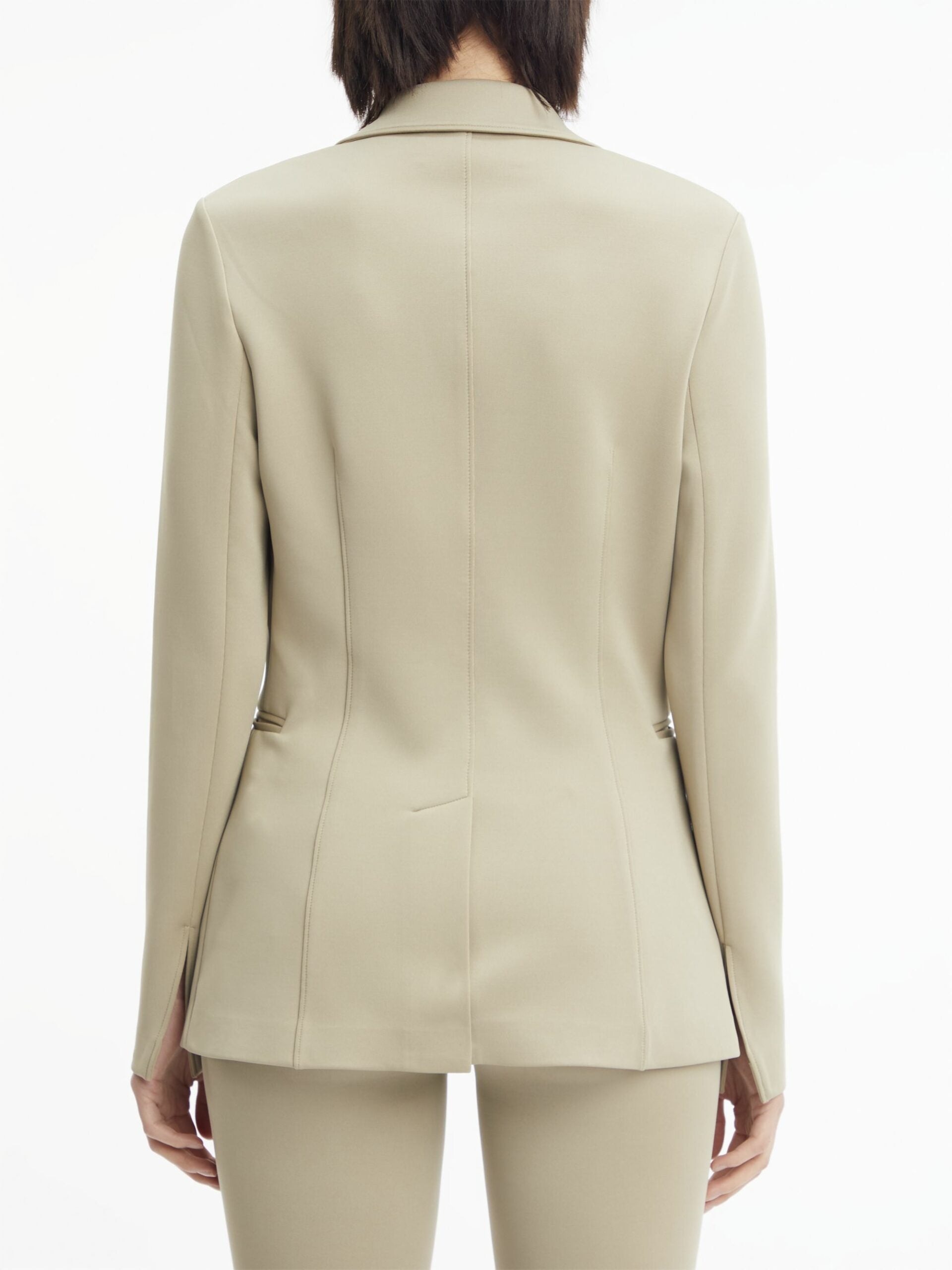 Technical knit long blazer, seneca rock