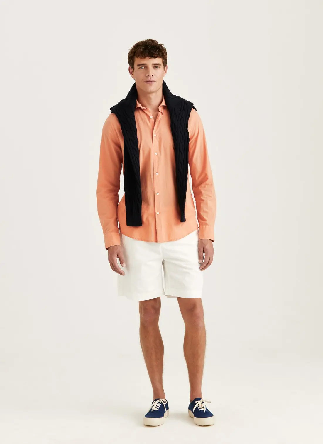 Summer Lightweight Shirt, Classic Fit, Orange