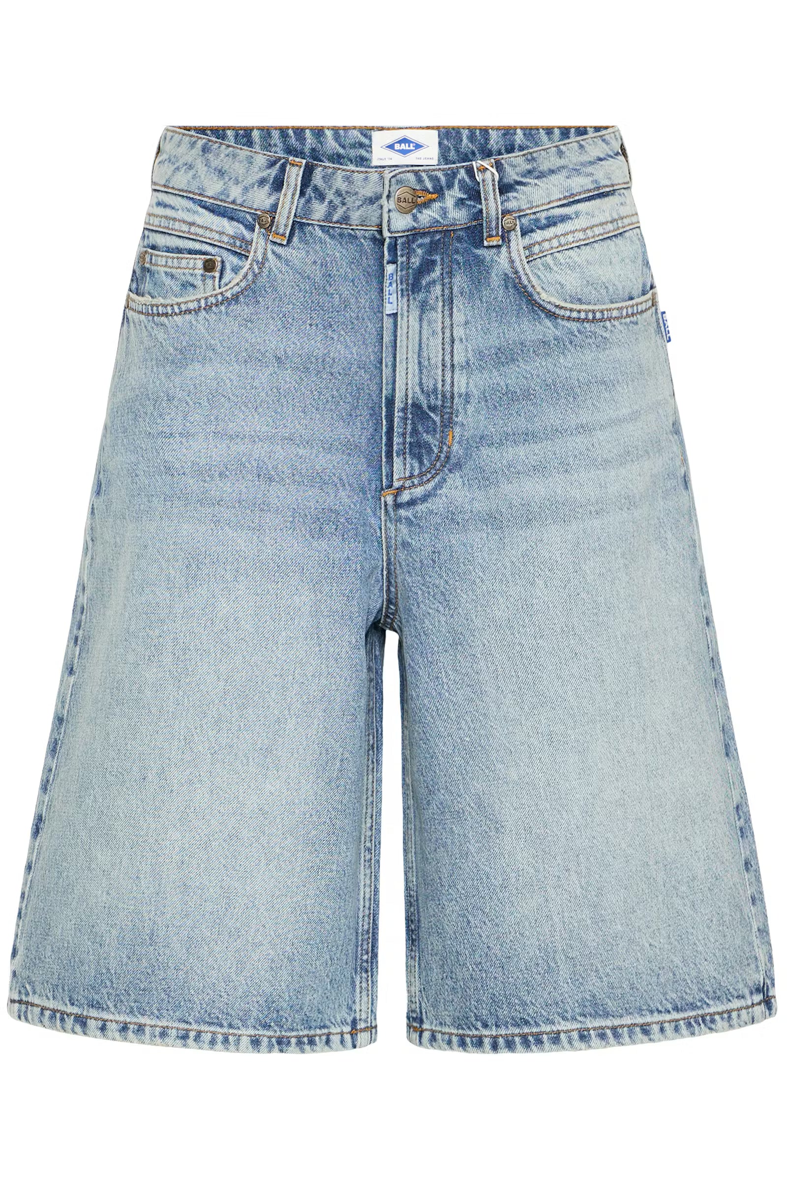 BASAGA MW DENIM SHORTS, MEDIUM BLUE INDIGO