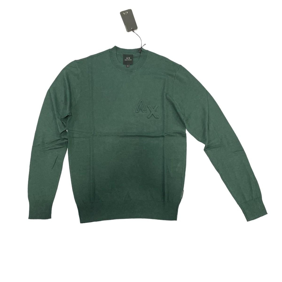Man knitted pullover, green gables